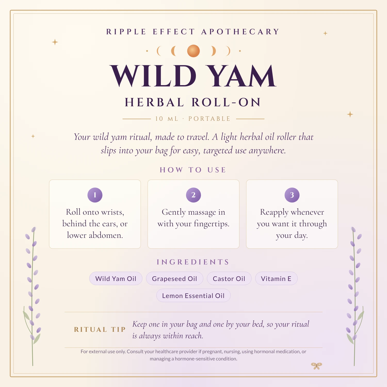 Wild Yam Roll-On card: what it is for, how to use, and ingredients