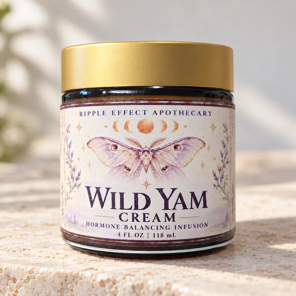 Wild Yam Cream Hormone Balancing Infusion label close-up