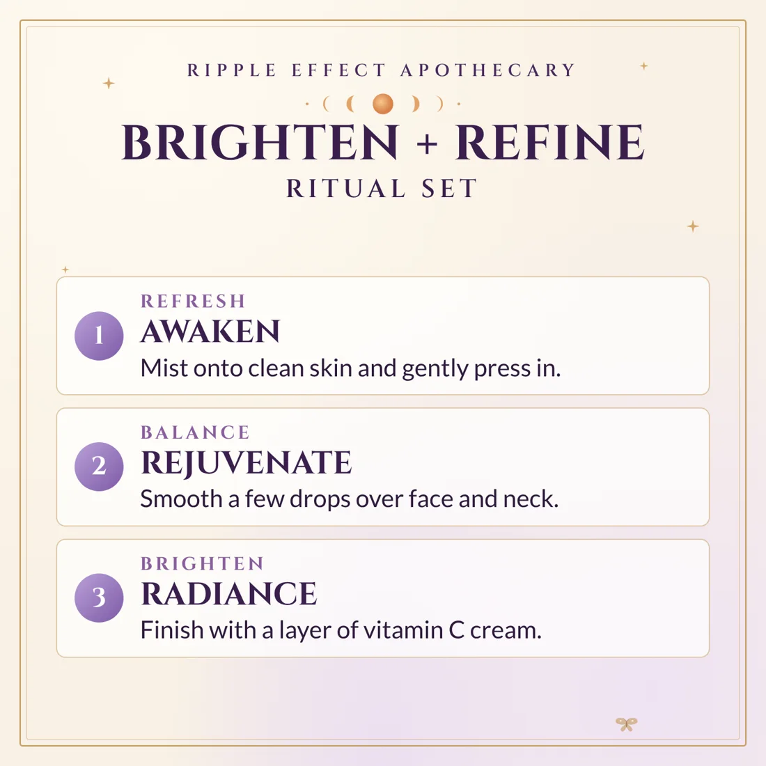 Brighten + Refine Ritual Set ritual steps