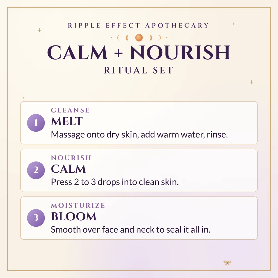 Calm + Nourish Ritual Set ritual steps