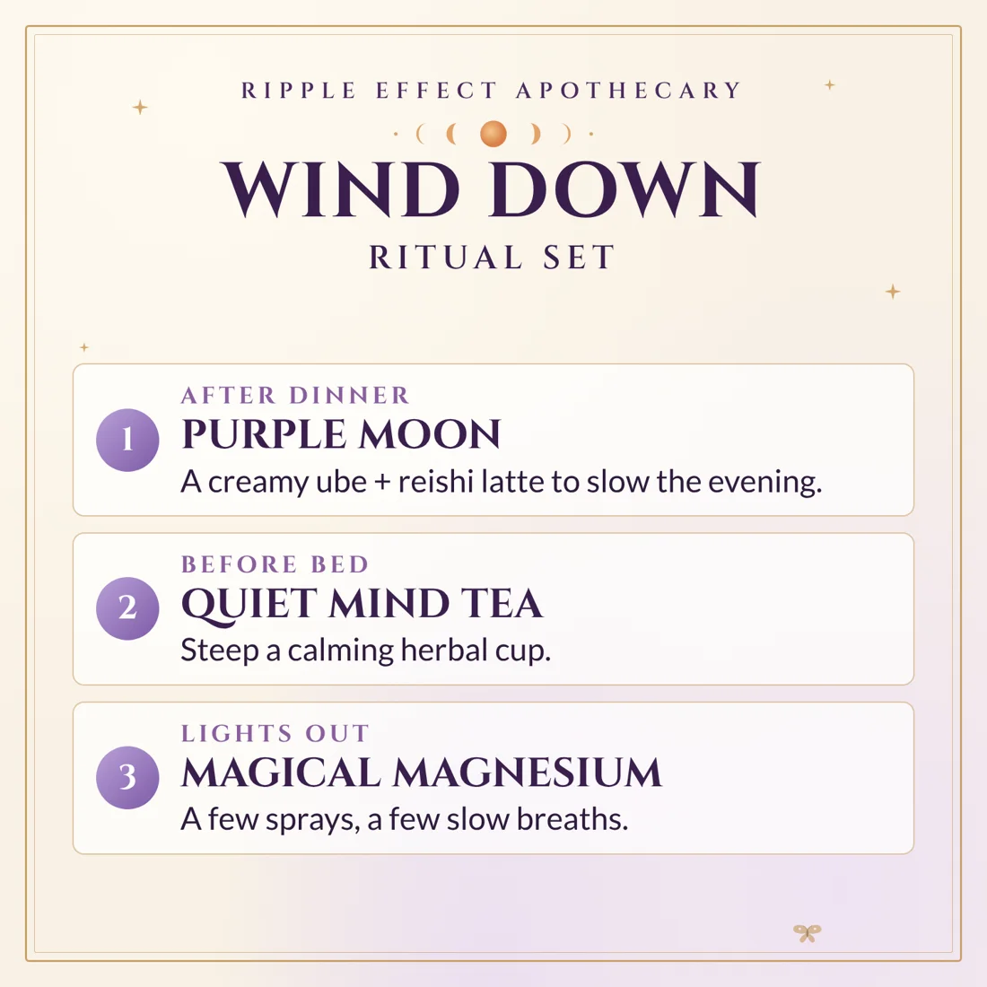 Wind Down Ritual Set ritual steps