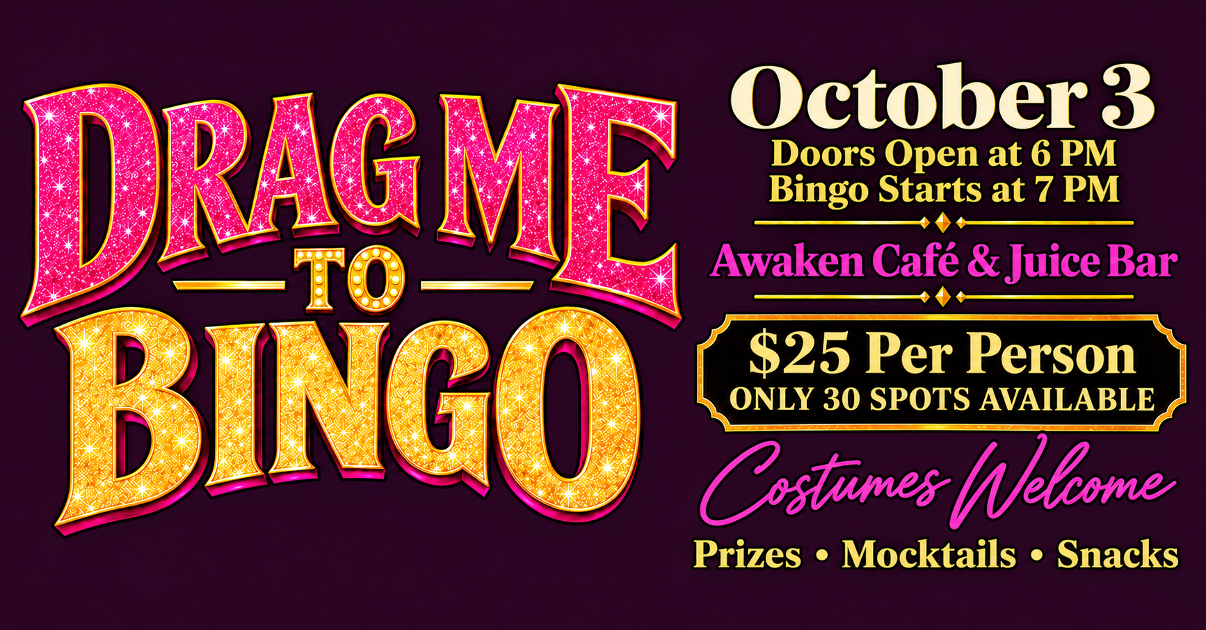 Drag Me to Bingo with Taco and Aris at Awaken Café