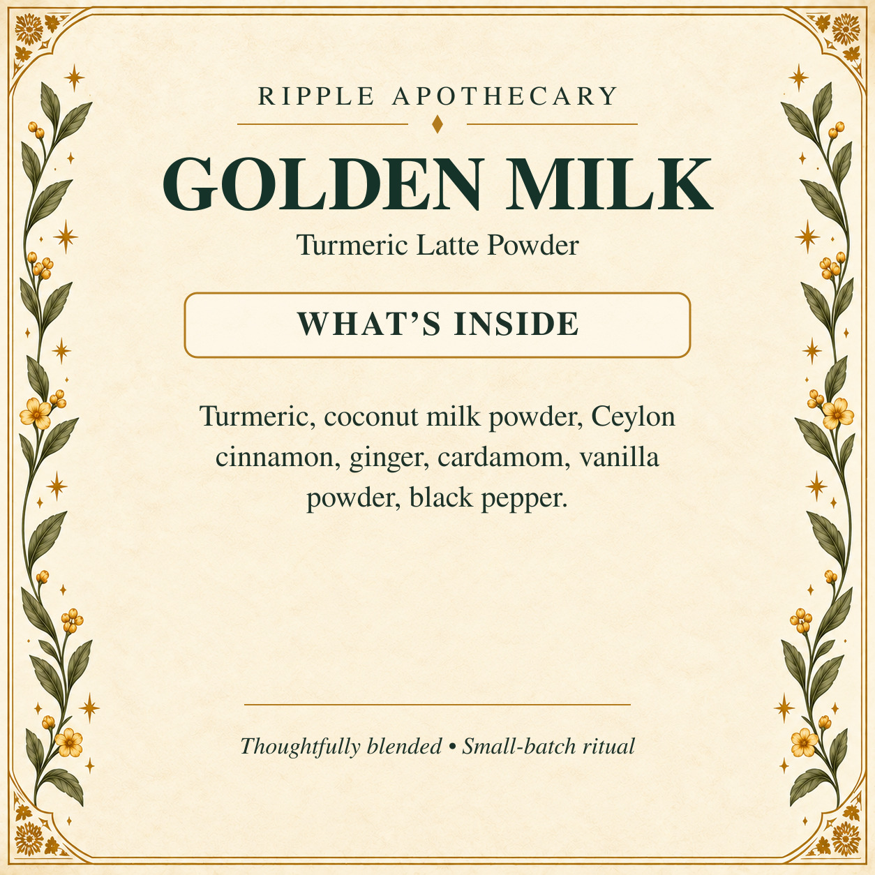 GOLDEN MILK ingredients