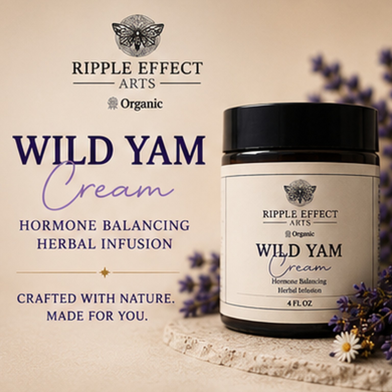 Ripple Effect Wild Yam Cream 4 oz jar